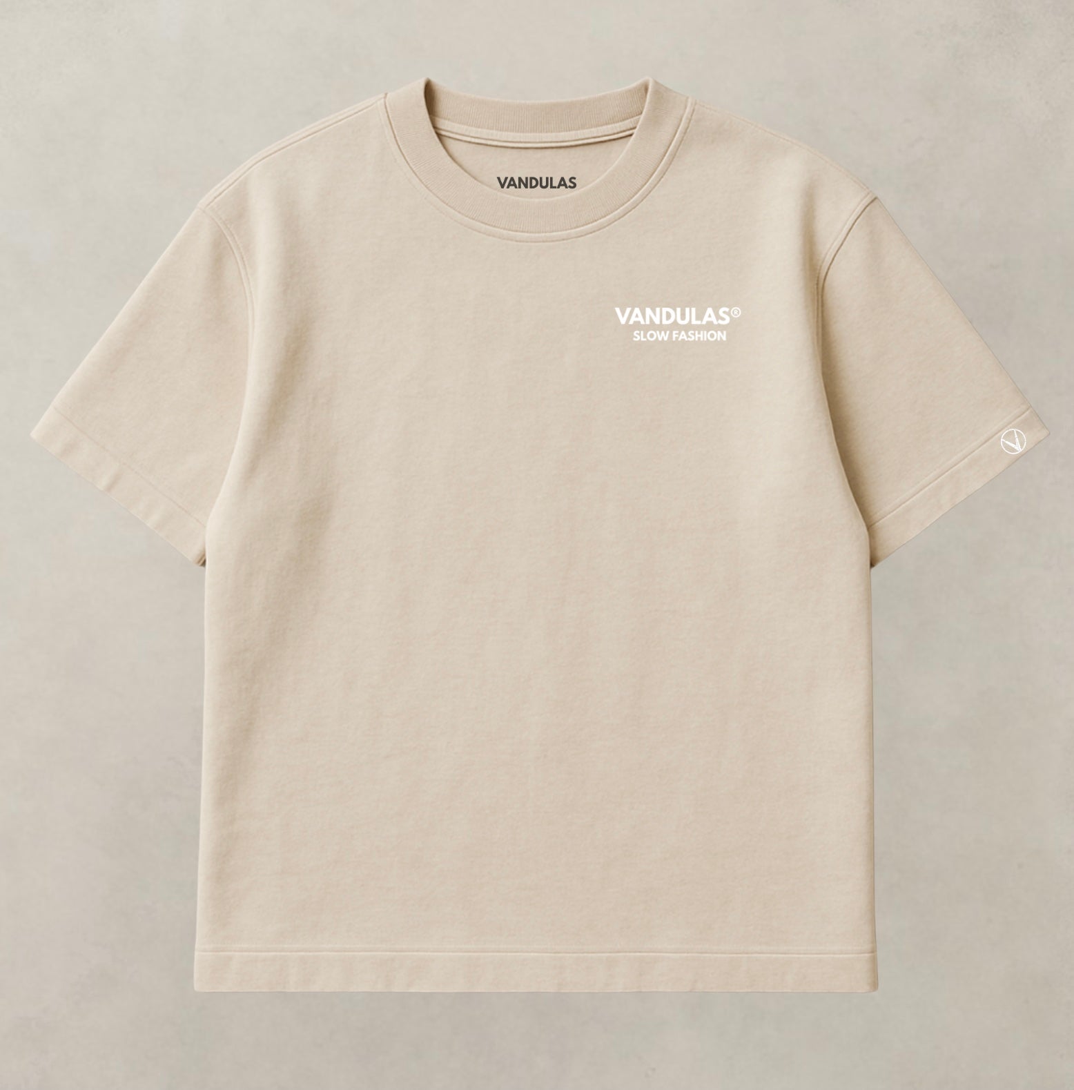 Vandulas Core Logo Tee – Bone/White