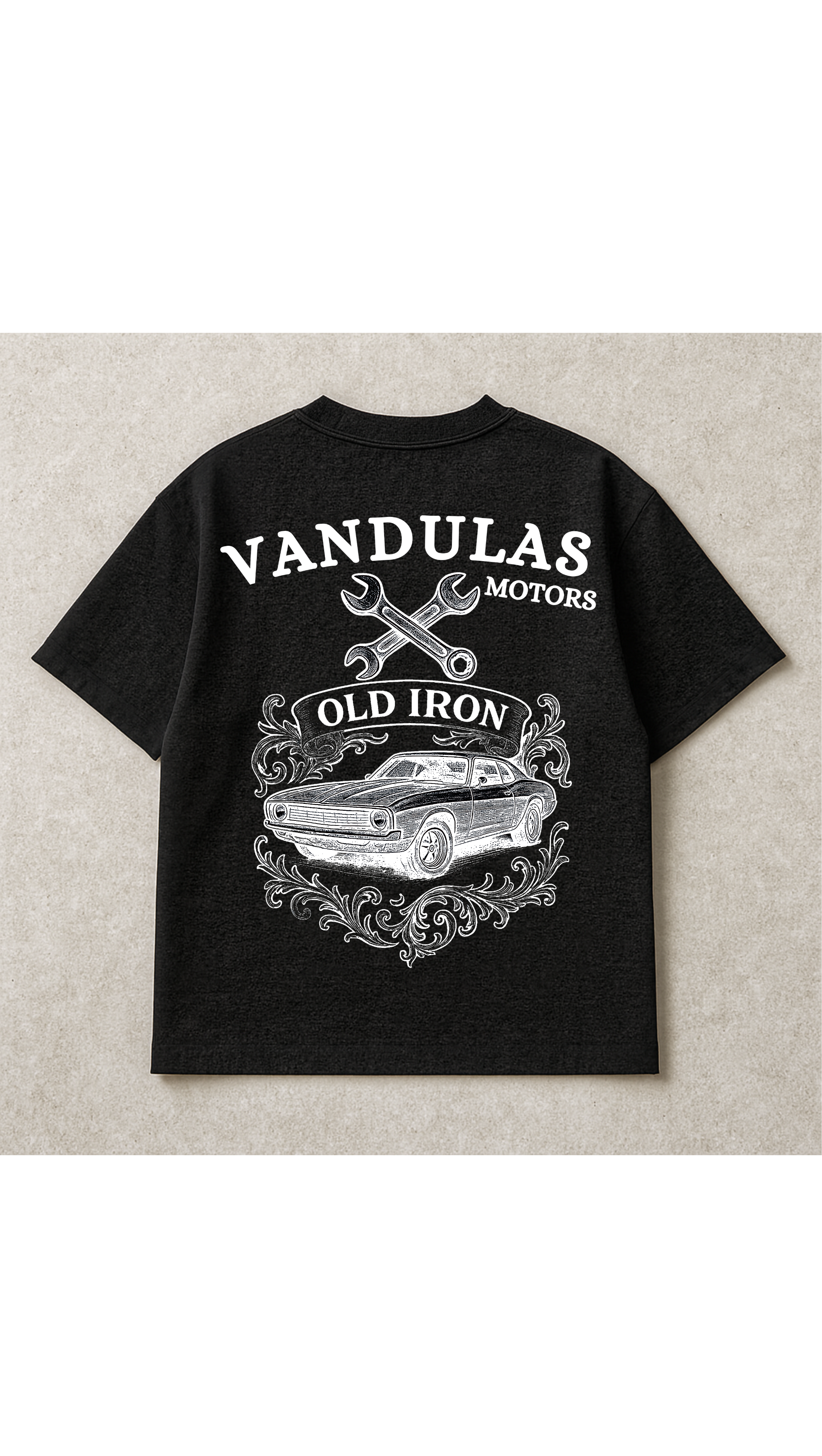 Vandulas® Old Iron Mechanic Tee – Black