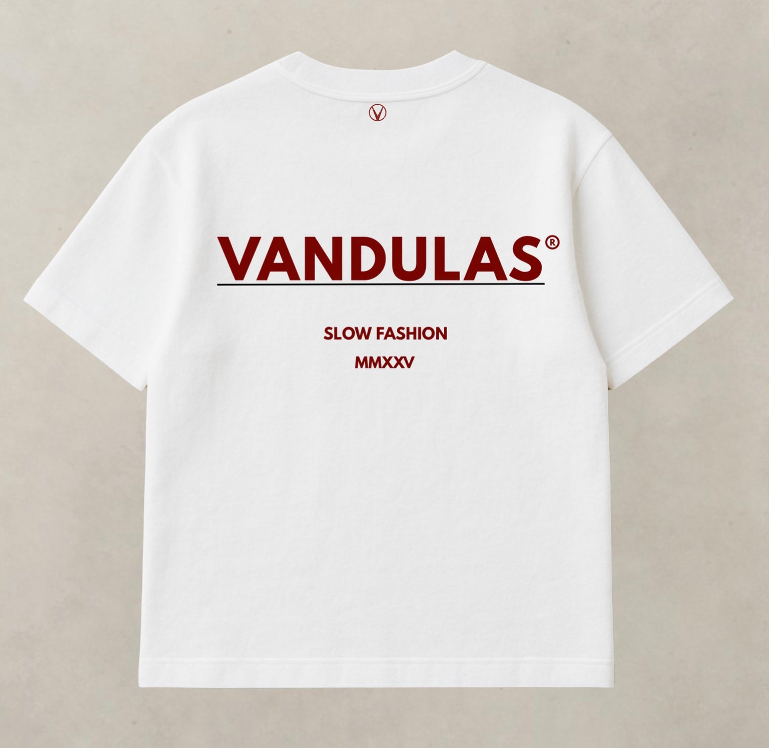 Vandulas Core Logo Tee – White/Red