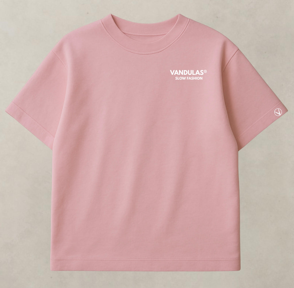 Vandulas Core Logo Tee – Pink/White