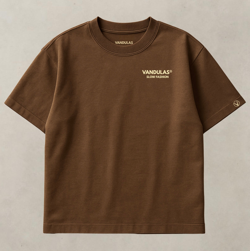 Vandulas Core Logo Tee – Brown/Cream