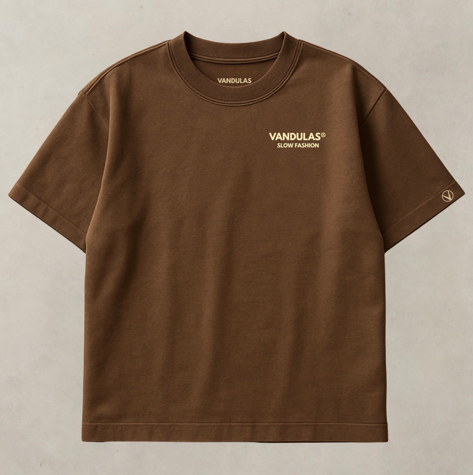 Vandulas Core Logo Tee – Brown/Cream